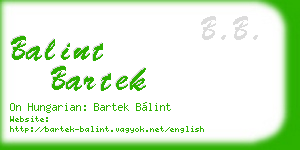 balint bartek business card